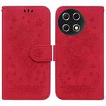 For Tecno Camon 30S / Camon 30S Pro Butterfly Rose Embossed Leather Phone Case(Red)