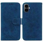 For Tecno Pop 10 / Spark Go 2 4G Butterfly Rose Embossed Leather Phone Case(Blue)