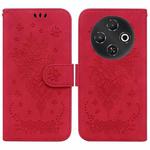 For Tecno Pop 9 5G / Spark 30C 5G Butterfly Rose Embossed Leather Phone Case(Red)
