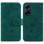 For OPPO A98 5G / F23 5G India Butterfly Rose Embossed Leather Phone Case(Green)