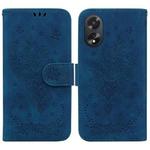 For OPPO A38 4G / A18 Butterfly Rose Embossed Leather Phone Case(Blue)
