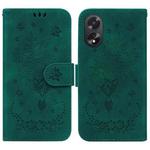 For OPPO A38 4G / A18 Butterfly Rose Embossed Leather Phone Case(Green)