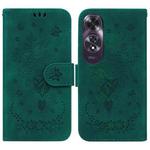 For OPPO A60 4G Butterfly Rose Embossed Leather Phone Case(Green)