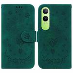 For OPPO K12x Butterfly Rose Embossed Leather Phone Case(Green)