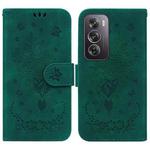 For OPPO Reno12 Pro 5G Global Butterfly Rose Embossed Leather Phone Case(Green)