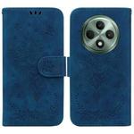 For OPPO Reno12 F 5G Butterfly Rose Embossed Leather Phone Case(Blue)