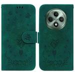 For OPPO Reno12 F 5G Butterfly Rose Embossed Leather Phone Case(Green)