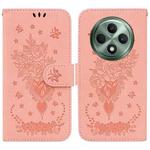 For OPPO Reno12 F 5G Butterfly Rose Embossed Leather Phone Case(Pink)