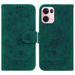For OPPO Reno13 Pro Global Butterfly Rose Embossed Leather Phone Case(Green)