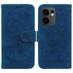 For OPPO Reno13 F 4G / 5G Butterfly Rose Embossed Leather Phone Case(Blue)