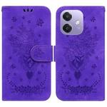 For OPPO A5x 5G / A3 4G / 5G / A3x 4G / 5G Butterfly Rose Embossed Leather Phone Case(Purple)