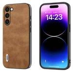 For Samsung Galaxy S23+ 5G ABEEL Retro Litchi Texture PU Phone Case(Brown)