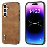 For Samsung Galaxy S23 FE 5G ABEEL Retro Litchi Texture PU Phone Case(Brown)