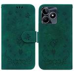 For Realme C53 / Narzo N53 Butterfly Rose Embossed Leather Phone Case(Green)