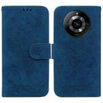 For Realme 11 5G/Narzo 60 India Version Butterfly Rose Embossed Leather Phone Case(Blue)