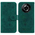 For Realme 11 5G/Narzo 60 India Version Butterfly Rose Embossed Leather Phone Case(Green)