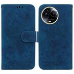 For Realme 11 5G Global Butterfly Rose Embossed Leather Phone Case(Blue)