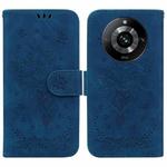 For Realme 11 Pro / 11 Pro+ / Narzo 60 Pro Butterfly Rose Embossed Leather Phone Case(Blue)