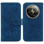 For Realme 12 Pro+ Global Butterfly Rose Embossed Leather Phone Case(Blue)