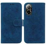 For Realme C67 4G Global Butterfly Rose Embossed Leather Phone Case(Blue)
