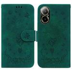 For Realme C67 4G Global Butterfly Rose Embossed Leather Phone Case(Green)