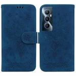 For Realme C65 4G Butterfly Rose Embossed Leather Phone Case(Blue)