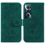 For Realme C65 4G Butterfly Rose Embossed Leather Phone Case(Green)