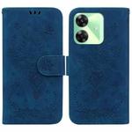 For Realme C61 / C63 / Note 60 Butterfly Rose Embossed Leather Phone Case(Blue)