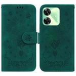 For Realme C61 / C63 / Note 60 Butterfly Rose Embossed Leather Phone Case(Green)