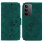 For Realme C75 Butterfly Rose Embossed Leather Phone Case(Green)