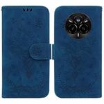 For Realme 14 Pro Butterfly Rose Embossed Leather Phone Case(Blue)