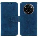 For Realme 14 Pro+ Butterfly Rose Embossed Leather Phone Case(Blue)