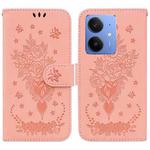 For Realme Neo7 SE Butterfly Rose Embossed Leather Phone Case(Pink)