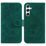 For Samsung Galaxy S24 5G Butterfly Rose Embossed Leather Phone Case(Green)