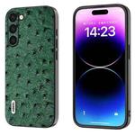 For Samsung Galaxy S23+ 5G ABEEL Genuine Leather Ostrich Texture Phone Case(Green)