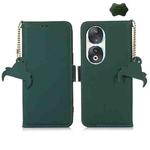 For Honor 90 5G Genuine Leather Magnetic RFID Leather Phone Case(Green)