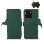 For Honor X6a Genuine Leather Magnetic RFID Leather Phone Case(Green)