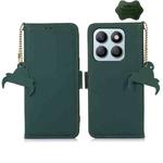 For Honor X8b Genuine Leather Magnetic RFID Leather Phone Case(Green)