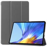 For Huawei Honor V6 / MatePad 10.4 inch Universal Solid Color Anti-fall Horizontal Flip Tablet PC Leather Case with Tri-fold Bracket & Sleep / Wake-up(Gray)