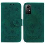 For Xiaomi Redmi Note 12S Butterfly Rose Embossed Leather Phone Case(Green)