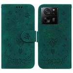 For Xiaomi 13T / 13T Pro / Redmi K60 Ultra Butterfly Rose Embossed Leather Phone Case(Green)