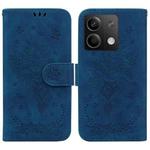 For Xiaomi Redmi Note 13 5G Butterfly Rose Embossed Leather Phone Case(Blue)