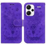 For Xiaomi Redmi Note 13 Pro+ 5G Butterfly Rose Embossed Leather Phone Case(Purple)