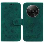 For Xiaomi Redmi A3 Butterfly Rose Embossed Leather Phone Case(Green)