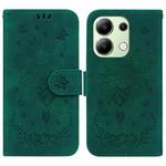 For Xiaomi Redmi Note 13 4G Global Butterfly Rose Embossed Leather Phone Case(Green)