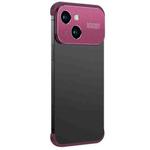 For iPhone 14 Metal Large Window + TPU Corners Phone Protective Frame(Wine Red)