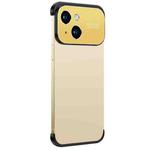 For iPhone 14 Metal Large Window + TPU Corners Phone Protective Frame(Gold)