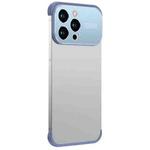 For iPhone 14 Pro Max Metal Large Window + TPU Corners Phone Protective Frame(Light Blue)