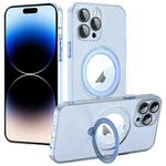 For iPhone 14 Pro MagSafe Multifunction Holder Phone Case(Sierra Blue)