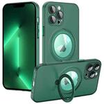 For iPhone 13 Pro Max MagSafe Multifunction Holder Phone Case(Green)